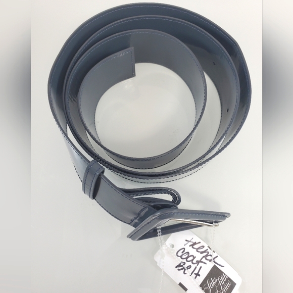 NEW BOTTEGA VENETA High Waisted Shine Triangle Leather Gray Trench Belt Sz Small - Picture 14 of 16